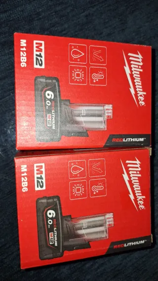 2 Baterías Milwaukee M12 REDLITHIUM 6.0Ah