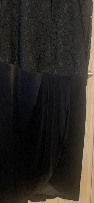 Vestido fiesta negro encaje TU LINEA