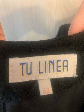 Vestido fiesta negro encaje TU LINEA