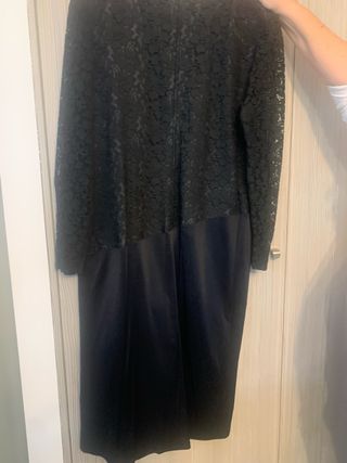 Vestido fiesta negro encaje TU LINEA