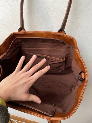 BOLSO MARRON GRANDE HOMBRO TIPO PIEL PORTATIL