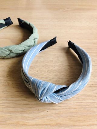 Lote 3 diademas: lunares, trenzada, rayas