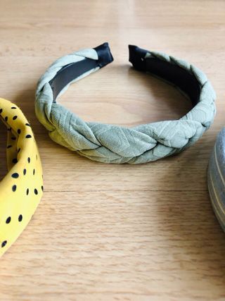 Lote 3 diademas: lunares, trenzada, rayas