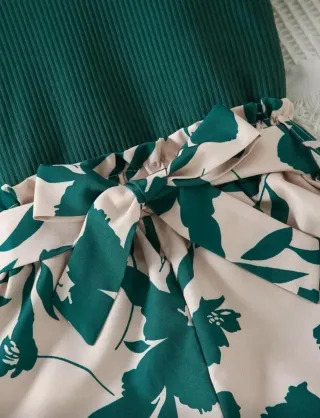 Conjunto verde floral 10-12 años