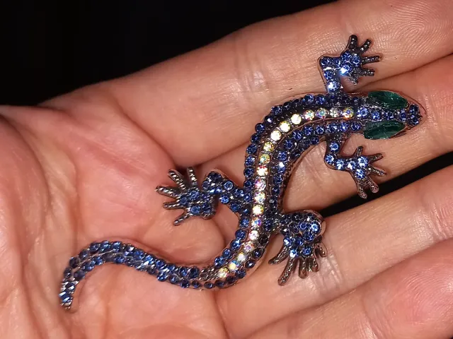 Broche Gecko Azul y Verde