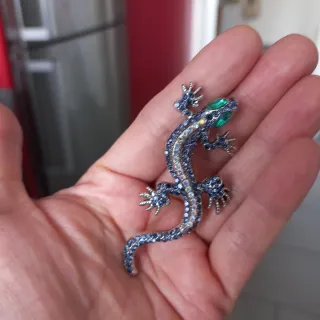 Broche Gecko Azul y Verde