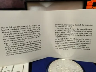Moneda 20 Balboas Panamá 1978 Certificado