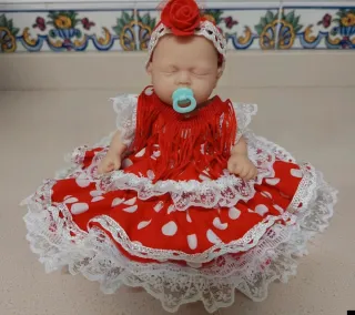 Precioso Vestido Flamenca Bebé Mini Reborn