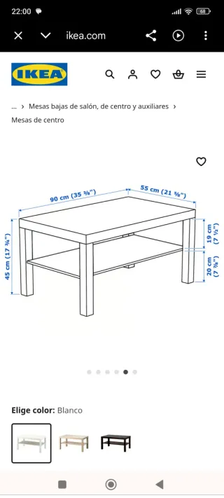 Mesa auxiliar blanca Ikea