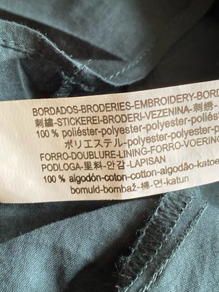 Vestido Zara bordado India Talla XS