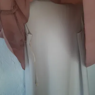 Vestido Sisley rosa y beige