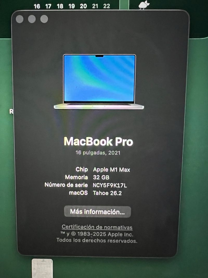 MacBook Pro 16 M1 Max 1TB 32GB RAM afbeelding 2