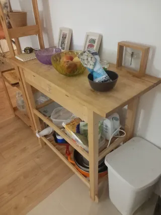 Carrito Auxiliar Cocina Madera