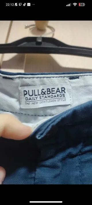 Bermudas Chino Pull&Bear Azul Marino - Talla 40