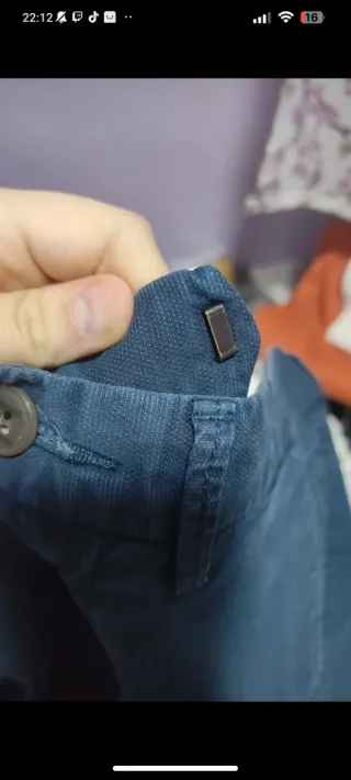 Bermudas Chino Pull&Bear Azul Marino - Talla 40