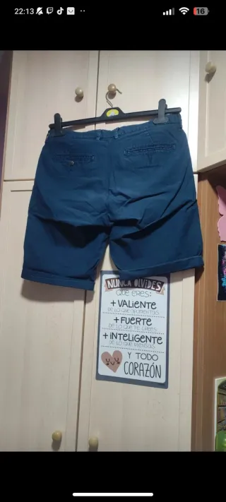Bermudas Chino Pull&Bear Azul Marino - Talla 40
