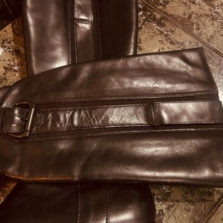 Botas de piel mujer negras, con dos tiras elástica