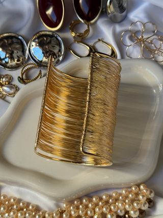 Bracciale schiava acciaio inox effetto oro