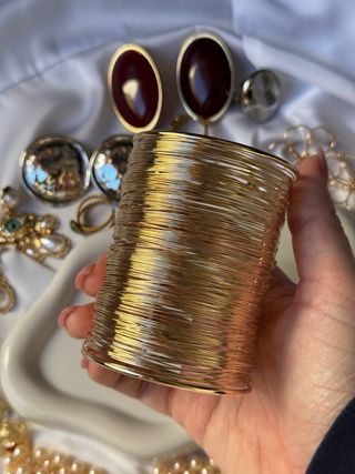 Bracciale schiava acciaio inox effetto oro