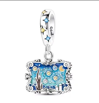 Abalorio Plata Estrellas Noche Pandora