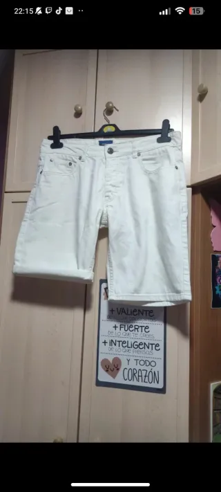 Bermudas Denim Blanco Sixvalves - Talla 42(33)