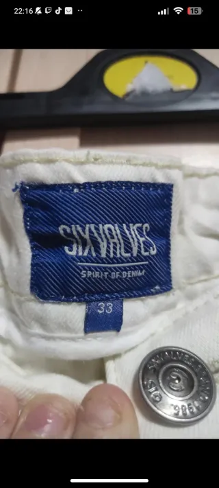 Bermudas Denim Blanco Sixvalves - Talla 42(33)