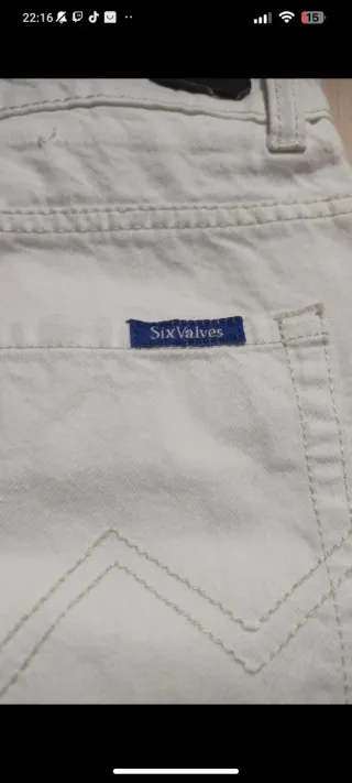 Bermudas Denim Blanco Sixvalves - Talla 42(33)