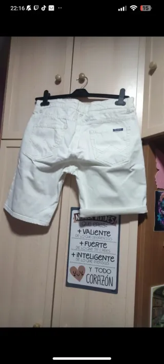 Bermudas Denim Blanco Sixvalves - Talla 42(33)