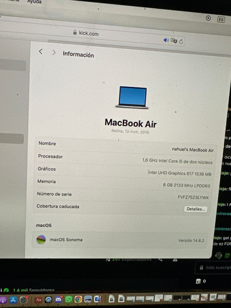 MacBook Air 2019 13 Intel Core i5 8GB RAM