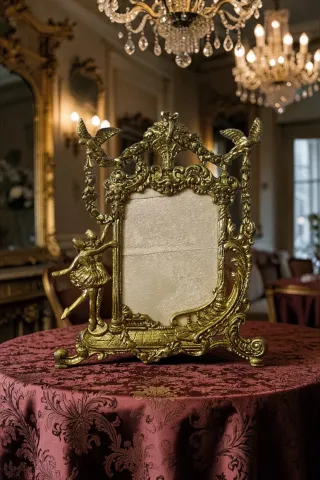 fiabesca cornice con aquile ballerine e scalinata