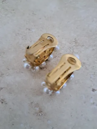 Pendientes perlas y strass vintage