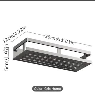 Estante Ducha Metal Gris 30x12x5cm