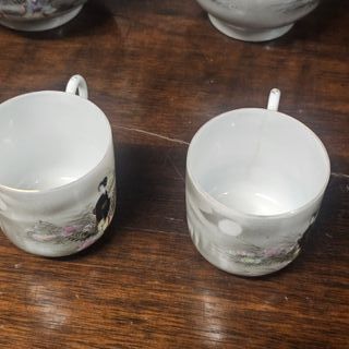 Set Tazze da Tè Cinesi Dipinte a Mano