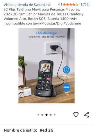 Teléfono SweetLink S2 Plus Personas Mayores