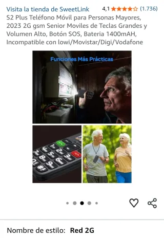 Teléfono SweetLink S2 Plus Personas Mayores
