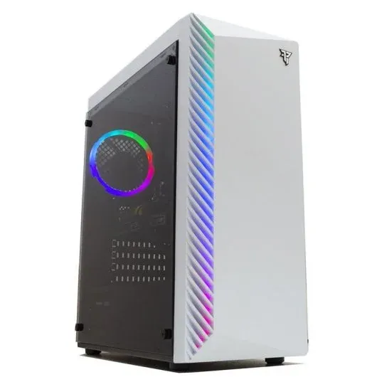 PC de juego blanco con RGB