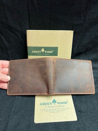 Portafoglio uomo vera pelle RFID Green Wood