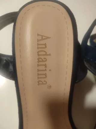 Sandalias cuña azul marino talla 39