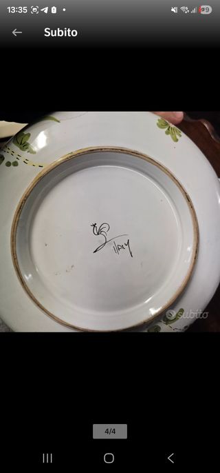 Vassoio ceramica italiana Cantagalli