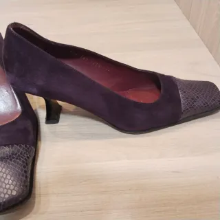 Zapatos morados T37 El Corte Inglés punta cuadrada