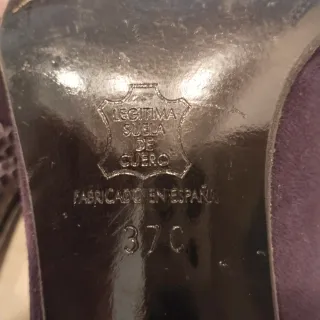 Zapatos morados T37 El Corte Inglés punta cuadrada