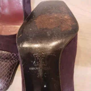 Zapatos morados T37 El Corte Inglés punta cuadrada