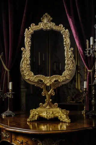 Specchio da toeletta antico dorato