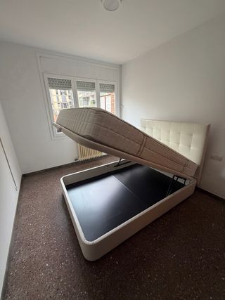 Cama Canapé con Cabecero Blancos de 140x200