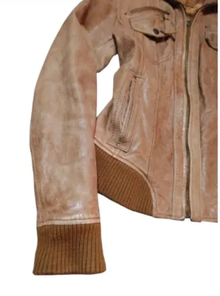 Chaqueta Biker Piel Ovino Y2K