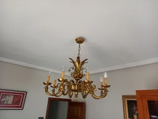 Lámpara Clásica Forja Dorada