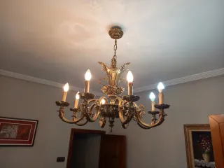 Lámpara Clásica Forja Dorada