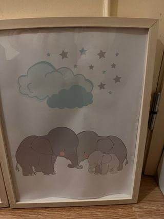 2 Quadros Infantis Panda e Elefantes