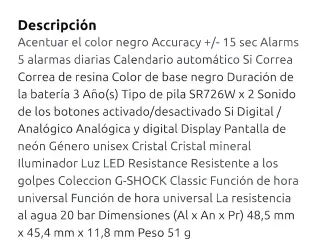 Reloj G-Shock GA-2100-1AJF Negro