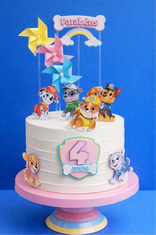 Topo de Bolo Patrulha Canina Aquarela